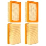 4 Pack Karcher wd6| filter|4PCSPremium Filter Replacement Parts for Karcher WD4, WD5, WD6, MV4, MV5, MV6 Wet and Dry Vacuum Cleaner Accessories 2.863-005.0 Flat Pleated Filter