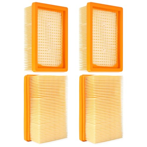 4 Pack Karcher wd6| filter|4PCSPremium Filter Replacement Parts for Karcher WD4, WD5, WD6, MV4, MV5, MV6 Wet and Dry Vacuum Cleaner Accessories 2.863-005.0 Flat Pleated Filter