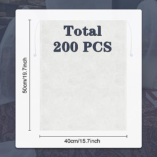 Berlune 200 Pcs Dust Bag for Purse Travel Shoe 19.7 x 15.8 Inches Non Woven Fabric Handbag Storage Organizer Breathable Dust Bag with Rope for Storing Shoes Boots, White3