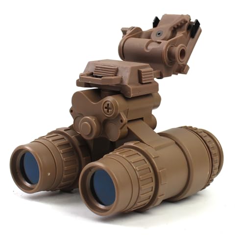 Kopeetechy Taktische Airsoft PVS15 Dummy Nachtsichtbrille Modell mit Halterung, Keine Funktion NVG Binokular Nachtsicht für Taktische Helm NVG Mount, CS Spiel, Cosplay Prop (Tan)