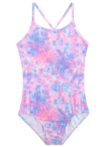 Image of Girls Swimsuit One Piece Bathing Suit with Adjustable Straps Cute Little Kids Swimming Suits Beach Swimwear 4T-12