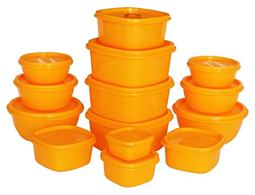 Image of Princeware SF Plastic Storage Container Set, 14-Pieces, Orange