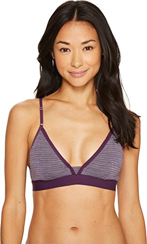 Icebreaker Merino Women's Siren Bra, Eggplant/Silk HTHR/Stripe, Large