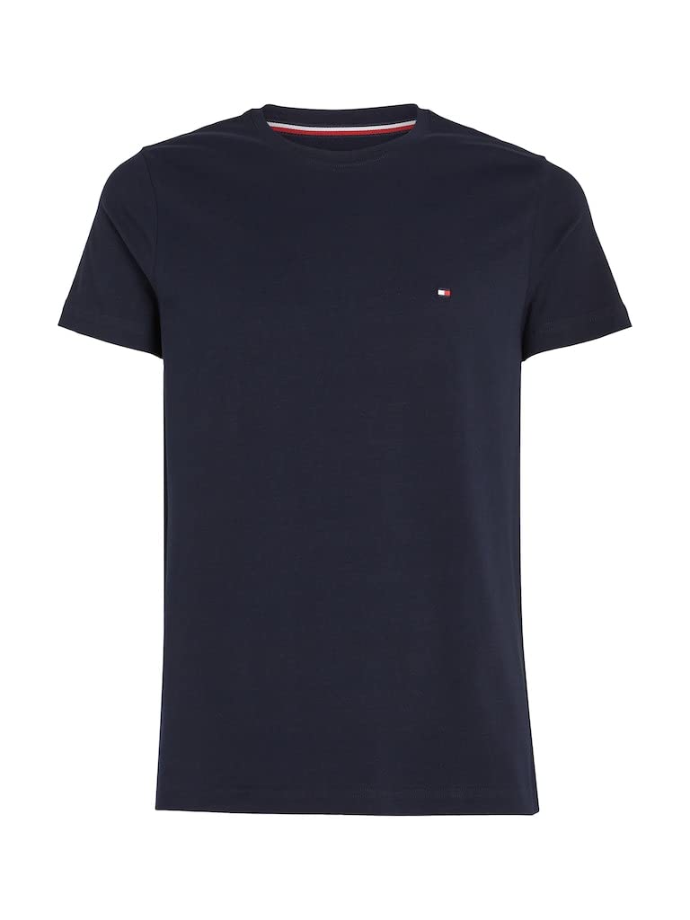 Tommy Hilfiger Men’s Short Sleeve Core Stretch Slim Fit T-Shirt, Blue (Desert Sky), 3XL