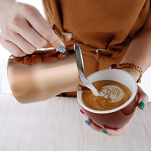 DECDEAL Recipiente de espuma de leite de jarro de espuma de leite de aço inoxidável Copos de medição