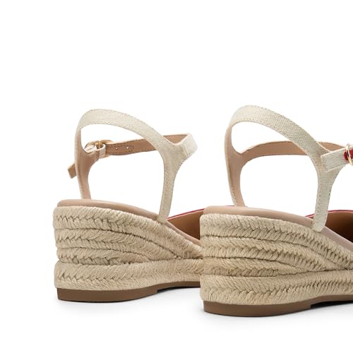 Image of DREAM PAIRS Women's Wedge Sandals, Closed Toe Espadrilles Platform Wedge Heels with Adjustable Ankle Straps and Comfortable Cushion Insoles