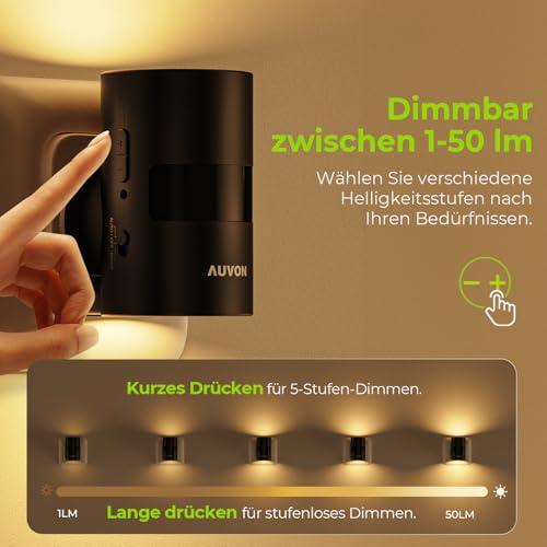 AUVON Nachtlicht Steckdose mit Bewegungsmelder & Dämmerungssensor, 90° drehbar für blendfreie Orientierung… – Ansicht 6