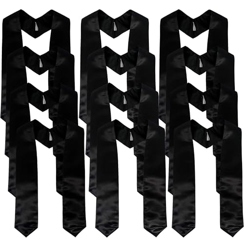 Image of GraduationMall 12 Pieces 72 Inch Plain Graduation Stole Bulk Sublimation Blank Honor Graduation Sash Unisex Adult