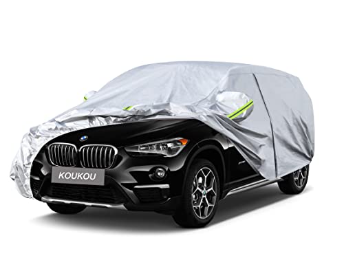 Image of Koukou 6 Layers Car Cover Custom Fit BMW X1 from 2009 to 2025, Waterproof All Weather for Automobiles, Sun Rain Dust Snow Protection. (Ships from US Warehouse, Arrive Within 3-7 Days)