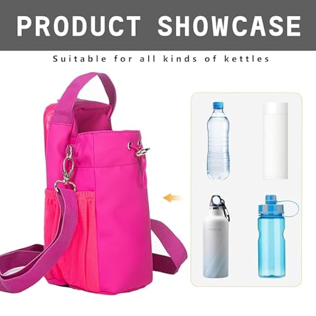 Magnetic Water Bottle Bag, Multiple Storage Pockets Adjustable Strap Magnetic Gym Bag, Made of Nylon Material for Gym and Work and Camping Hiking Sports