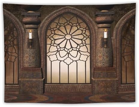 Houselerax Gothic Tapestry,Antique Victorian Style Red Medieval i...
