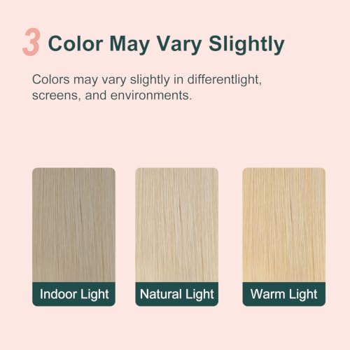 Image of Easyouth 18 Inch Ponytail Hair Extensions Blonde, Wrap Around Ponytail Extension White Blonde, 80G Human Hair Pony Tail Extension, for Short Hair