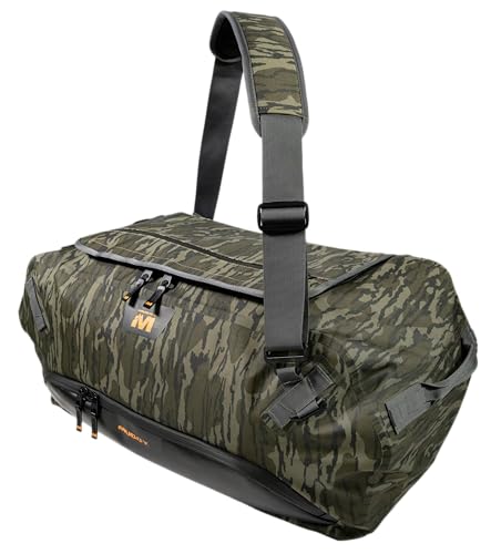 Image of Muddy Outdoors DV8 70L Waterproof Duffle Bag - Mossy Oak Bottomland - Welded IPX6 Water-Resistant PU Construction with Reinforced TPU Bottom