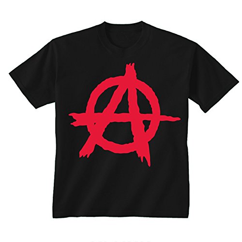 Image of Flip Youth Kids Childrens Anarchy Symbol Punk T-Shirt Black 5-6 Years (S)