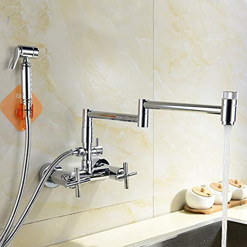 Faucet Rotating Folding Faucet WallMounted Hot and Cold Kitchen Faucet