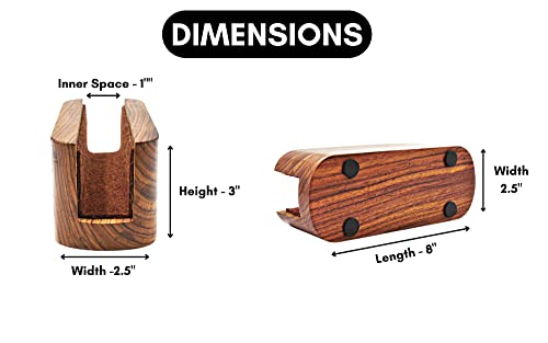 Soporte vertical de madera para laptop con ranura ancha miniatura 2