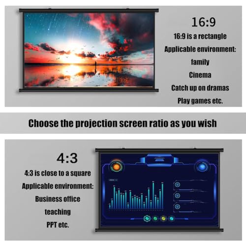 Pantalla para proyector manual 72" 4:3 miniatura 5