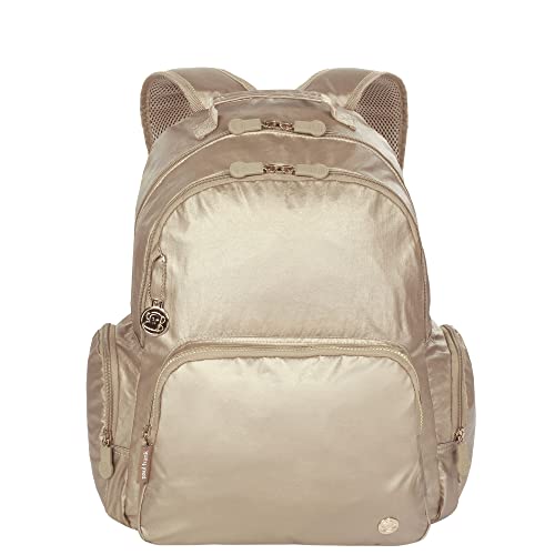 Mochila Grande 2 Compartimentos Paul Frank Light Gold