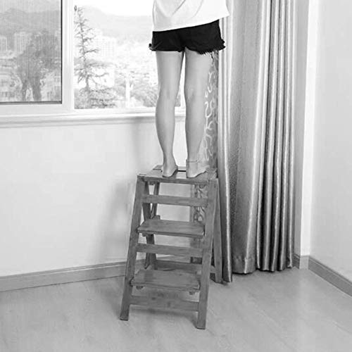 Escabeau pliant LUNEZY : finis les objets inaccessibles, tabouret noyer