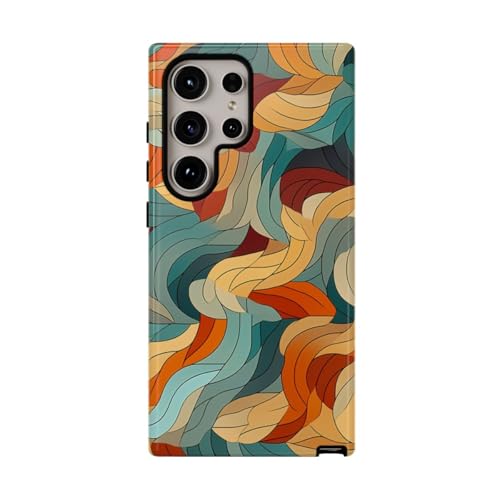 Coque Samsung S24 Ultra motif abstrait feuille multicolore rigide et brillante