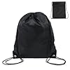 LINKPEACE Folding Sport Backpack Drawstring Bag Home Travel Storage Use (Black)