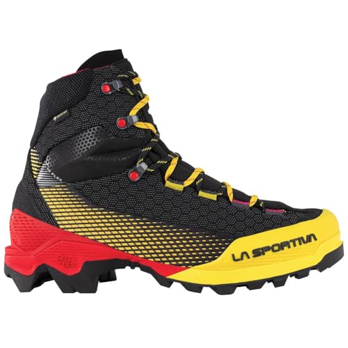 La Sportiva Mens Aequilibrium ST GTX Waterproof Mountaineering/Hiking Boots, Black/Yellow, 9
