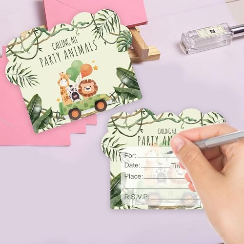 Image of Party Propz Birthday Invitation Cards - 25 Pcs, Invitation Card for Kids, Jungle Theme Invitation Card for Birthday, Invitation Cards for Party Celebration, Boys, Party Invitation