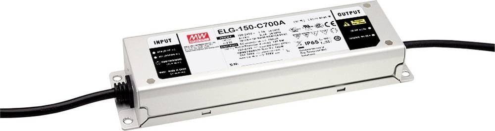 MEAN WELL ELG-150-C1050B-3Y LED-Treiber, Konstantstrom, 105 W, 1050 mA, 72-143 V/DC, Dimmfunktion, 3-in-1, dimmbar