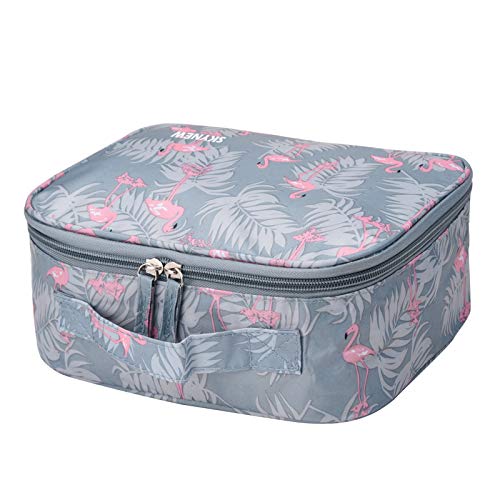 Reise Kulturtasche/Kosmetiktasche mit Großer Kapazität, Portable Cosmetic Organizer Kosmetiktasche für Frauen von SKYNEW,Blauer Flamingo