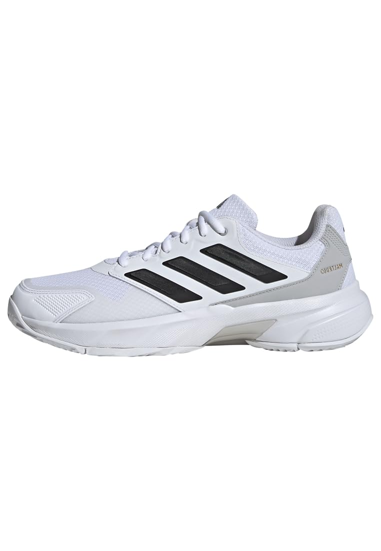 adidas Men's Courtjam Control 3 Tennis Shoes, Cloud White/Core Black/Grey Two, 11 UK