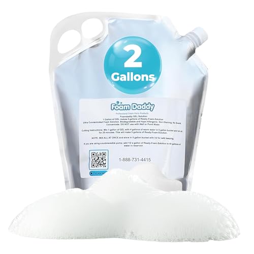 FoamDaddy Professional Strength Ultra-Concentrated Gel – Makes 600-800 Gallons of Foam Party Fun – High Stacking, Hypoallergenic – Designed for Any Foam Machine – 2 Gallons