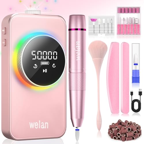 Welan Electric Nail Drill Professional 50000RPM, 2025 Pro Fast Removal Electric Nails Drill, 6000mAh...