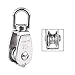 Rocaris 10 Pcs Stainless Steel Wire Rope Crane Pulley Block M15 Lifting Crane Swivel Hook Single Pulley Block Hanging Wire Towing Wheel