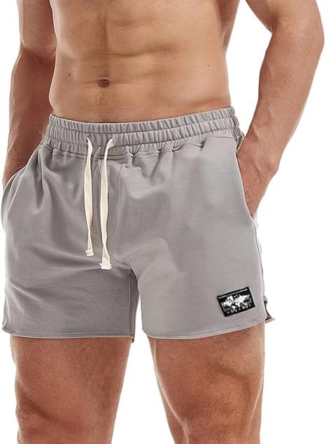 AIMPACT Men's Athletic Shorts Bodybuilding Workout Cotton Gym Shorts with Pockets