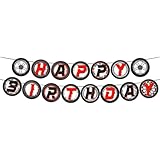 GAODERCHA Racing Car Happy Birthday Guirlande pré-contrainte Racing Themed Birthday Bannière Hot Whels Décoration d'anniversaire Bannière pour thème de course Décorations de fête Accessoires photo