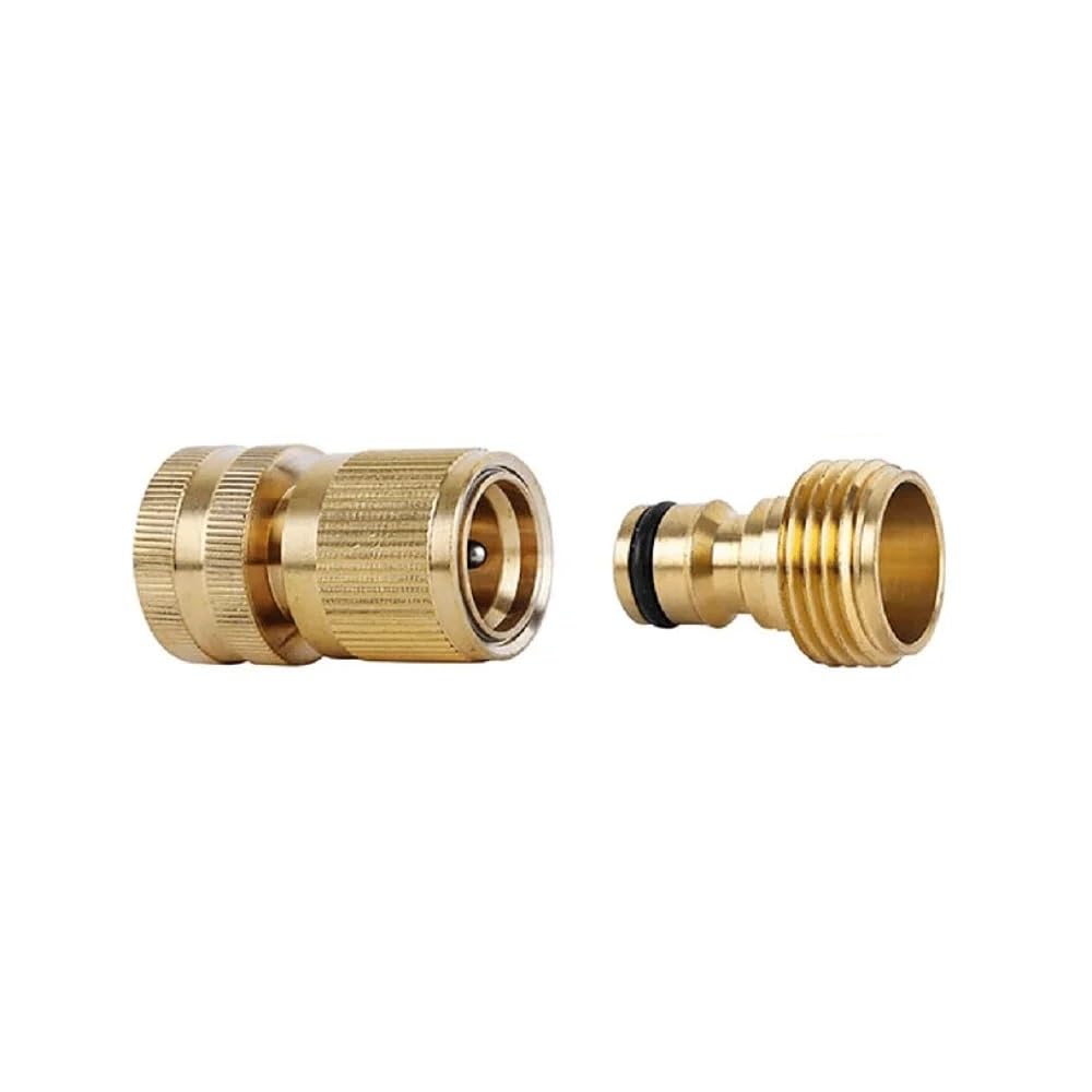 Lot de 4 raccords de tuyau d'arrosage à connexion rapide – Connecteurs en laiton anti-fuites pour tuyau d'arrosage