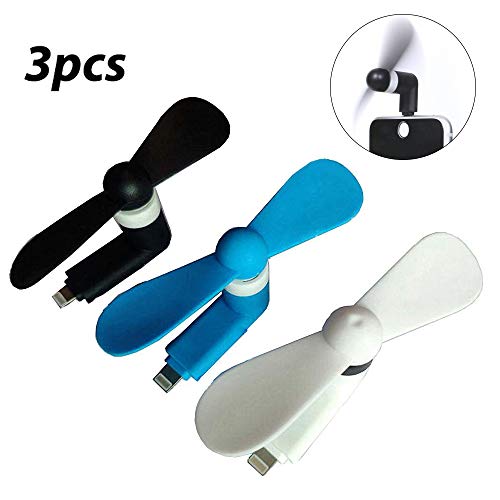 Portable Mini Cell Phone Fan, Ultra Quiet and Powerful Rotating Fan for iPhone Xs
