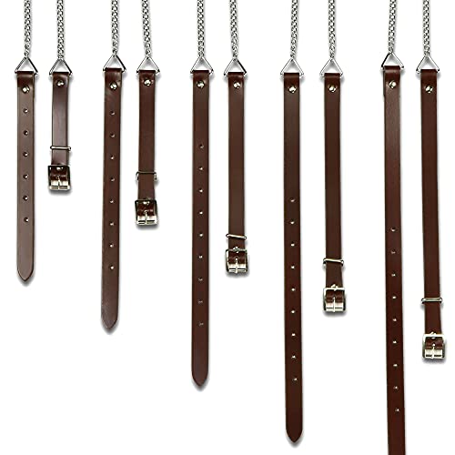 The Celtic Croft Quality Leather Sporran Chain Strap (Small (30" - 36" waist), Brown Leather | Chrome Chain)3