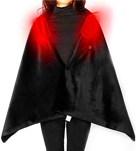 Z-YQL Warm USB Heated Throw Blanket Shawl Wrap Poncho Electric Heating Pad with 3 Heat Setting for Car Office Home Travelï¼ˆ160x60 cmï¼‰