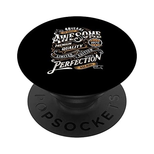 Texto En Inglés 48 Years Awesome Since 1975 48 Cumpleaños PopSockets PopGrip Intercambiable