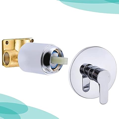 BANGPU Shower Valves Wall Mount Brass Faucet Shower Rough-In Valve Bathroom Trim Kit Single Handle Tub Shower Valve Mixer, Chrome Cover