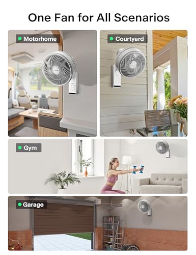 Image of PELONIS 14 inch Wall Mount Fan with Remote Control, Osicllating Fan with 26ft Powerful Airflow, 3 Speed & 3 Modes, Auto 90 Horizontal & 68 Vertical Tilt, Indoor, 36dB, Ideal for Home, Garage, Gym