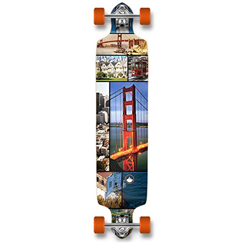 Yocaher Professional Speed Drop Down Complete Longboard Skateboard (San Francisco)