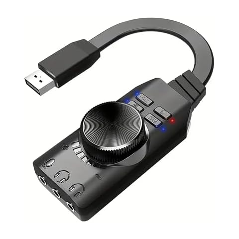 USB Sound Card Virtual 7.1 Surround Sound USB External Sound Card Adapter with PUBG Sound Effects for PC/PS4/PS5/Mac/Gaming Headset,Plug and Play Cover