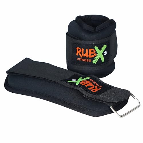 Image of RUBX Ankle Weights 0.5kg X2 Pcs Wrist Strap For Gym AnkleWeight Cuff 0.5kgs Leg Weight For Men & Women Weights For Legs For Training, Workout Unisex Weight Neoprene Resistance 0.5kg X 1 Pair
