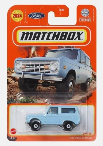 Matchbox 1970 Ford Bronco, Azul Claro, 1:64 miniatura 1