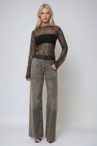 Crew Neck Lace Blouse2