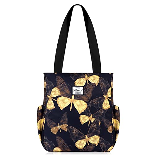Image of KAMO Floral Tote Bag - Waterproof Lightweight Handbags Travel Shoulder Bag for Hiking Yoga Gym Swimming Travel Beach