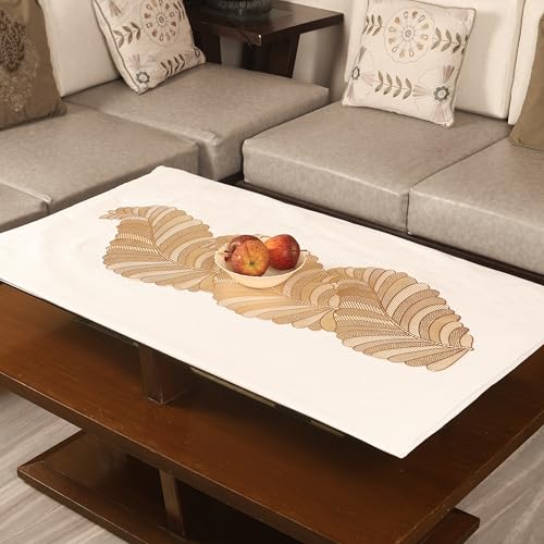 Image of Homerz Premium Table Runner, PVC, Size- 92x34 cm | Waterproof, Heat Resistant, Non-Slip, Easy to Clean Soft Table Runner for Coffee Table, Dining Table and Centre Table. (Vail)