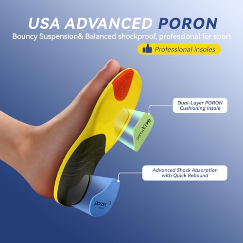 Image of Heavy Duty Support Pain Relief Orthotics - 230+ lbs Plantar Fasciitis Insoles, Medium Arch Support Insoles Men Women, Flat Feet Orthotic Insert, Work Boot Shoe Insoles - Shock Absorption Every Step(M)
